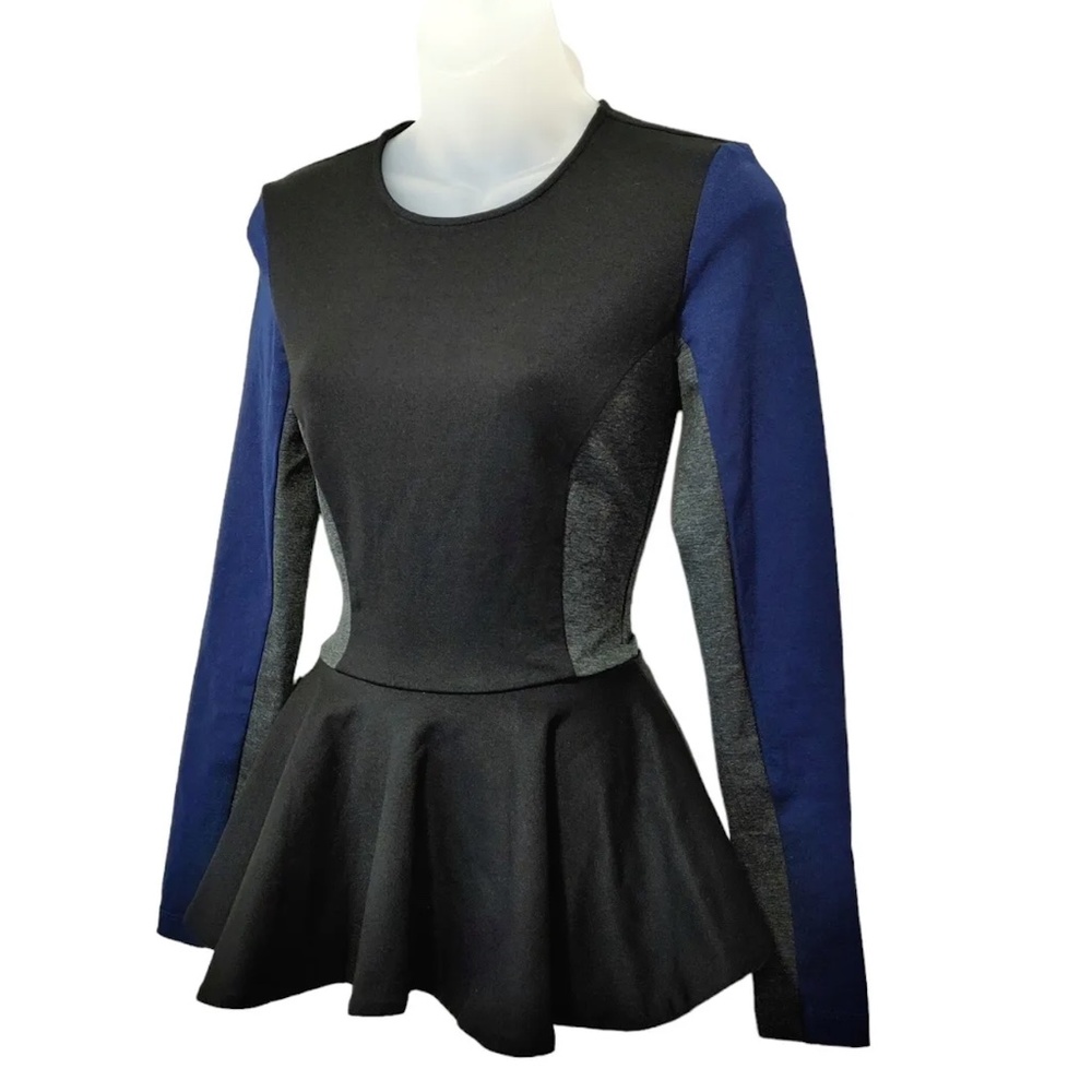 Torn By Ronny Kobo Long Sleeve Peplum Top
